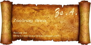 Zsolnay Anna névjegykártya