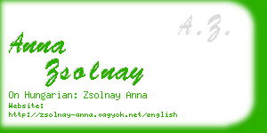 anna zsolnay business card